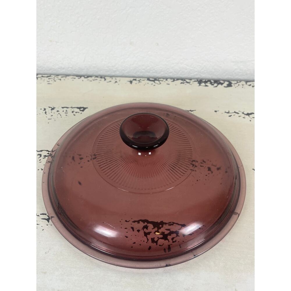 Pyrex Cranberry Colored Glass Lid